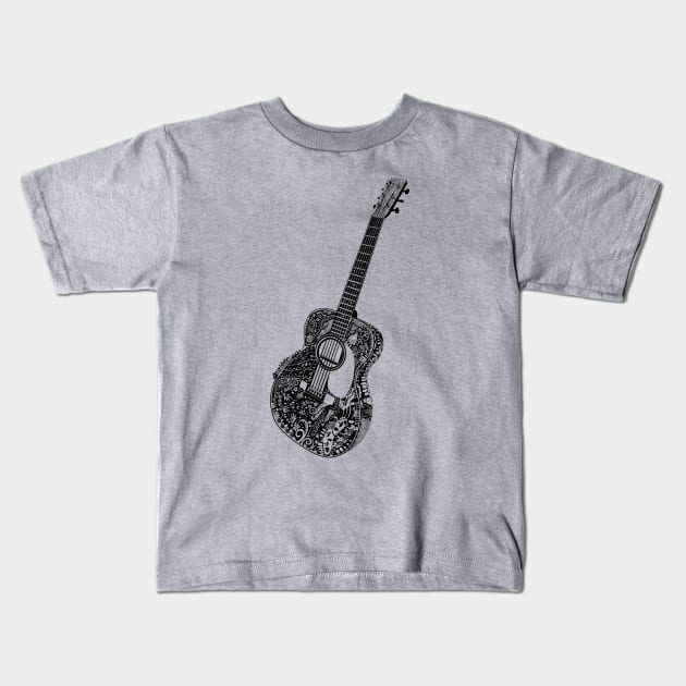 Best Acoustic Air Guitar Kids T-Shirt by BullShirtCo